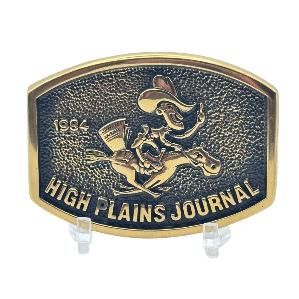 High Plains Journal 1984 Rodeo Cowboy Belt Buckle Limited Edition 787 Western